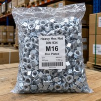 Écrou hexagonal lourd DIN 6915 en acier au carbone de grade 8.8 10.9, zingué, galvanisé à chaud, M10-M48 pour structure en acier