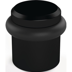 <b>Floor</b> Door <b>Buffer</b> 4735 39 Mm Height 36 Mm Aluminum Black Plastic-Coated Dowel Mounting by HERMETA - Product Image 1