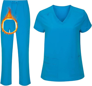Ropa médica cómoda y elegante personalizada para mujer, ropa de trabajo de uso profesional diario, uniformes de hospital de tela de punto - Product Image 3