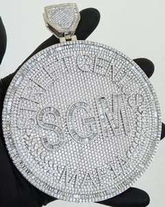 Bijoux de bus 3D brillants personnalisés pour hommes, testeur de diamants de passage de Moissanite VVS, pendentif boule 3D plaqué glacé - Product Image 1