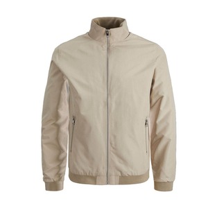Chaqueta Bomber Clásica Ligera para Hombre, Color Sólido, Cierre de Cremallera, Cuello Alto Informal, Ropa Exterior - Product Image 1