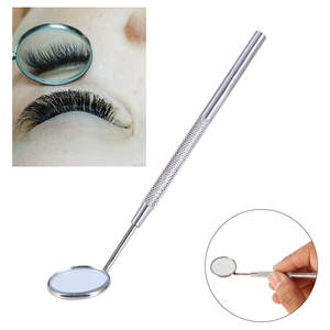 Miroir de maquillage en acier inoxydable à grande poignée de haute qualité pour cils et cosmétiques - Product Image 2