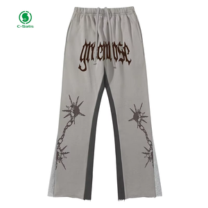 Pantalones Deportivos de Algodón Grueso OEM, Pantalones Deportivos Holgados con Pintura Personalizada para Hombre - Product Image 3