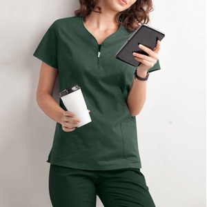 Uniformes médicos de diferentes colores con estilo para mujer, conjuntos de uniformes hospitalarios de poliéster para enfermería, camisa y pantalón - Product Image 4