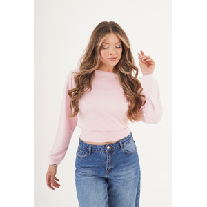 Blusa de Mujer LUSTRIN, Tela Fina, Color Rosa, Manga Murciélago, Cuello en V, Diseño sin Costuras para Estilo Casual y de Oficina - Product Image 3