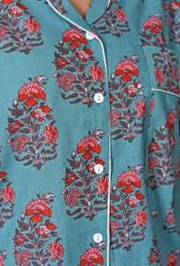 Pyjama Floral pur coton PJ ensemble vêtements de nuit doux coton nuit costume cadeau pour sa demoiselle d'honneur Pj Lounge Wear - Product Image 6