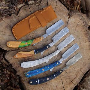 Maquinilla de afeitar recta personalizada de acero de Damasco hecha a mano, regalo de padrino de boda, hoja de peluquero clásica lista para afeitar para hombres, Acción de Gracias - Product Image 5