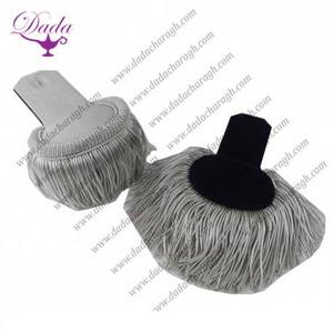 Écusson brodé à coudre de haute qualité, argenté uni, forme de croissant, courbe arrondie, en tissu - Product Image 2