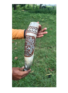 แก้วดื่มเบียร์ทรงเขาสัตว์ สไตล์ไวกิ้งยุคกลาง คุณภาพสูง ขัดเงา ลายศาสนา ขนาด 250-350 มล. ผลิตในอินเดีย สำหรับเทศกาลคริสต์มาส - Product Image 2