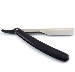 Maquinillas de afeitar rectas de barberos de primera calidad, maquinillas de afeitar de una sola hoja negras de acero inoxidable - Product Image 3