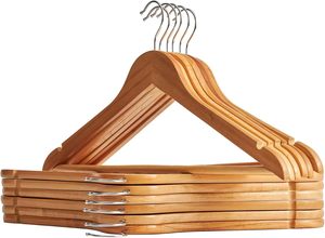 Perchas de madera de plástico resistente para ropa, perchas para camisas de madera resistente, hogar, sala de estar, baño, muebles de lavandería diarios - Product Image 3