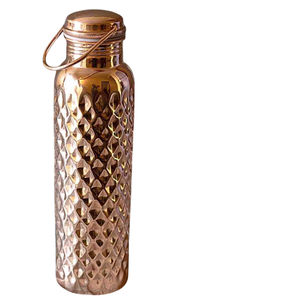 Best Quality Pure Copper <b>Water</b> <b>Bottle</b> And Tumbler Set Hammered Ayurvedic Drinkware Eco-Friendly Handmade Vessel For <b>Daily</b> Use - Product Image 5