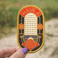 Meilleur Patch Brodé pour Caméra de Travail, Badge Rectangulaire en Tissu Thermocollant
