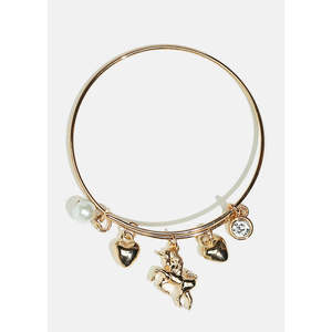 Bracciale raffinato con ciondolo a forma di unicorno e cuore A3shop, elegante bracciale con design accattivante - Product Image 4