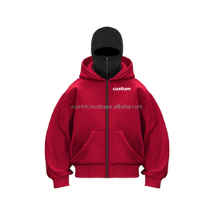 Unisex <b>Thick</b> <b>Fleece</b> Full Face Zip Hoodie Oversized Streetwear Mask Hooded <b>Jacket</b> Winter Warm Outdoor Casual Fashion Wear Style - Product Image 4