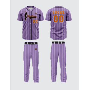 Ensemble d'uniformes de baseball 100% polyester imprimé par sublimation respirant confortable durable antibactérien séchage rapide caractère - Product Image 6