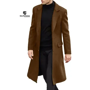 冬季羊毛夹克男士高品质羊毛外套休闲修身领羊毛长领风衣透气羊毛外套