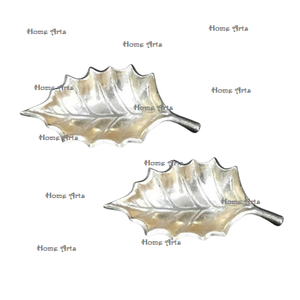 Lot de 3 plats de service en forme de feuille en aluminium de qualité supérieure pour fruits secs pour usage domestique et hôtelier - Product Image 4