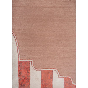 Alfombras de Lana y Seda de Bambú Anudadas a Mano de Gran Tamaño Jardins Du Monde, Diseño de Rayas Rosas y Púrpuras, Rectangulares de 9x12, para Pasillo -Esk-9042 - Product Image 3