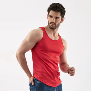 Camiseta Deportiva Premium de Algodón Rojo para Hombre, Chaleco de Fitness sin Mangas, Camiseta Musculosa, Ropa Deportiva de Verano - Product Image 6