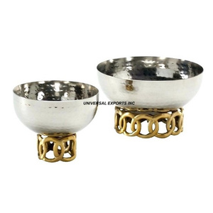 Bol à chocolat martelé en métal Forme ronde Designer Sweet Bowl Bol à chocolat en métal fantaisie de haute qualité - Product Image 5