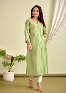 2025 nueva moda elegante vestidos casuales de mujer lavable India tendencia cintura Natural ropa Casual Kurti pantalón botón - Product Image 1