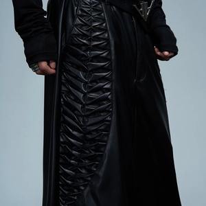 กางเกงหนังดีไซน์ทรงปกติ ขากว้าง รุ่นปี 2024 สไตล์ดาร์กแวร์ สำหรับผู้ชาย กางเกงลำลอง ใส่ได้ทั้งฤดูใบไม้ร่วงและฤดูหนาว สีพื้น กันน้ำ ระบายอากาศได้ดี - Product Image 3