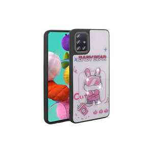 Coque Lumineuse Netzy en Silicone Souple avec Motif Gaufré Icônique pour Samsung Galaxy A51, Finition Électroplaquée Blanche - Product Image 1