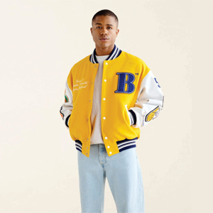 Veste universitaire Letterman personnalisée pour hommes, manches longues, broderie en chenille, écusson, support, vêtements de ville, vêtements d'usine - Product Image 1