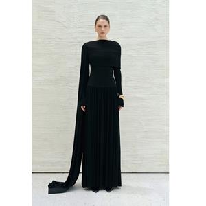 Women Elegant <b>Dresses</b> Low MOQ DANNY DRAPED LONG <b>DRESS</b> Softly Gathered Lower Body Women <b>Dresses</b> From WhiteAnt - Product Image 1