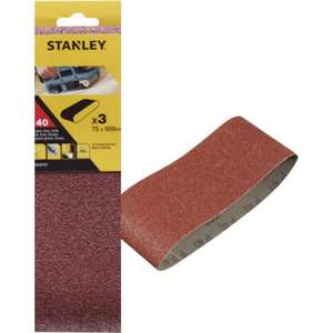 สายพานขัด Stanley ขนาด 75x510 มม. แบบแพ็คหลายชิ้น สำหรับเครื่องขัดสายพาน ใช้สำหรับขัดและขัดเงา - Product Image 1