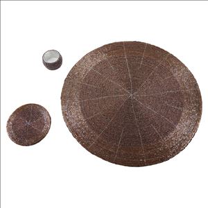 2025 New Arrival Silver Round Beaded Place-Mat <b>and</b> <b>Coaster</b> <b>Set</b> for Wedding Table Food Dish Mats & Pads Accessories - Product Image 3
