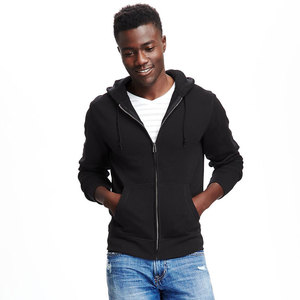 Sudadera con capucha clásica de algodón 100% pesado para hombre al por mayor, con cremallera completa, bordado personalizado, estampado en relieve, OEM, invierno - Product Image 2