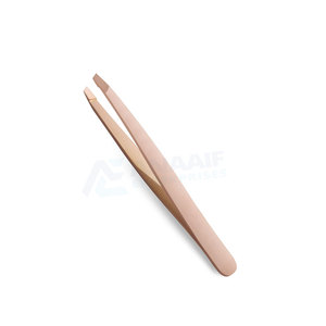 Latest Style Slanted Tip Stainless Steel Eyebrow Tweezers Private Label Beauty <b>Tool</b> for Eyebrow Clipping ANAAIF - Product Image 1