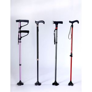 AL- Alloy Cane 33-97CM Adjustable <b>Walking</b> <b>Stick</b> <b>Folding</b> Design Emergency Alarm and Lighting Easy to Adjusted - Product Image 1