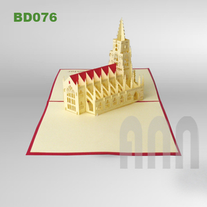 Invitación de papel Kraft Pop 3D de alta calidad hecha a mano Berner Munster diseño estampado en caliente nueva tendencia Tarjeta de recuerdo de felicitación para - Product Image 6