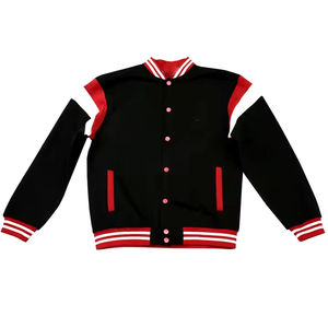 Veste de baseball personnalisée pour hommes, veste d'hiver décontractée à boutons, veste universitaire College Letterman pour hommes avec col mandarin OEM - Product Image 1