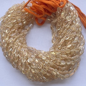 Cuentas de Piedra Citrina Natural Amarillo Naranja de 6mm 8mm 10mm, Ovaladas y Lisas, Certificadas por IGI para la Creación de Joyería DIY - Product Image 1