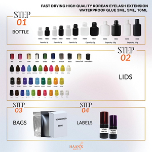 Pegamento para extensiones de pestañas individuales Korea H2 Fast Dry 2S, adhesivo negro fuerte con etiqueta privada de embalaje personalizado - Product Image 3