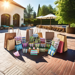 Bolsas de cremallera de nailon reciclado hechas a mano de fabricante directo, bolsa de patrón de rayas tejidas reutilizables, estilo tradicional indio único - Product Image 3