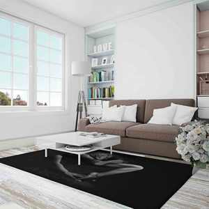 Tapis imprimé Lion et Femme : Tapis Lion uniques pour les lofts modernes, avec tapis à poils doux - Product Image 5