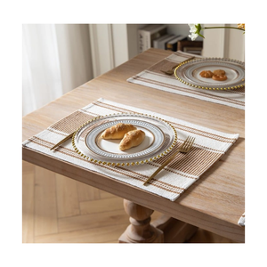 Napperon de table ovale en tissage chevronné biologique brun 240GSM, finition écologique, fabriqué en Inde, artisanat artisanal, qualité supérieure, vente en gros - Product Image 2