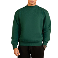 Sweat-shirt à col rond brodé vert premium pour l'hiver, 100% coton, anti-rides, confortable, unisexe, pull-over doux, durable et élégant