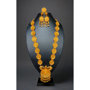 Acheter Collier boucles d'oreilles bague ensemble avec 22Ct plaqué or conception unique collier boucles d'oreilles bague ensemble pour les femmes porter des bijoux - Product Image 1