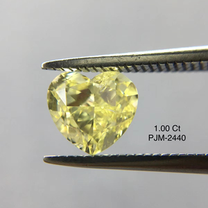 GIA เจียระไนรูปหัวใจสีเหลืองสวยงามผ่านการรับรอง1.00 CT เพชร100% หลวมธรรมชาติใส I2จากอินเดียที่ดีที่สุดสำหรับการทำเครื่องประดับ - Product Image 1