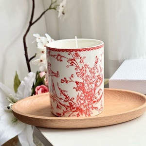Luxurious Colored Bellflower Ceramic Romantic Fruity Soy Wax Handmade Non-Toxic <b>Candle</b> for Valentine's Day Christmas Party <b>Gift</b> - Product Image 4
