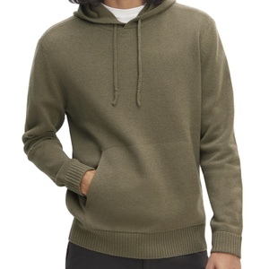 Sweat à capuche pour homme mérinos Swaters en coton biologique pour homme avec capuche Vêtements pour homme naturels Sweats à capuche tricotés de couleur unie - Product Image 1