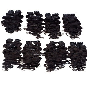 Templo DEL SUR DE LA India ondulado recto sedoso y cutícula alineado 100% cabello humano virgen indio de Malasia para extensiones de cabello - Product Image 1