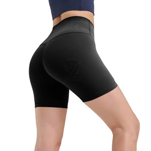 Pantalones cortos de Yoga para levantamiento de glúteos de cintura alta personalizados, pantalones cortos de compresión elásticos de 5 pulgadas para mujeres y hombres, sólidos para correr en el gimnasio - Product Image 2