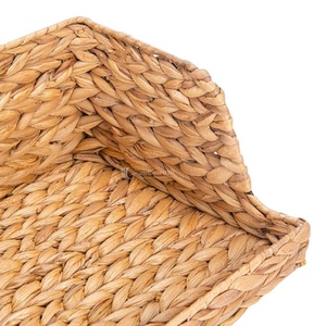 Water Hyacinth <b>Basket</b> <b>Stackable</b> Natural Woven Storage Bin Front Open Countertop Organizer for Kitchen Pantry Home - Product Image 2